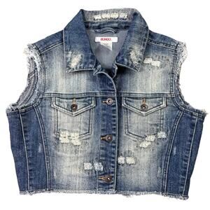 BONGO Distressed Denim Vest Size Medium